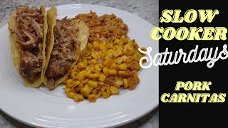 Crockpot Pork Carnitas  Easy Dinner Idea  Slow Cooker Saturdays  Crockpot Meals  Cook With Me [upl. by Nuaj]