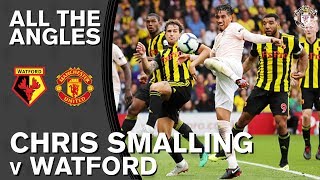 Chris Smalling LeftFoot Volley  All The Angles  Man Utd 21 Watford  Premier League 201819 [upl. by Gussi366]