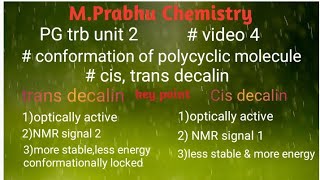 conformation of polycyclic molecule conformation of decalin explanation Tamil cis trans decalin [upl. by Nalym]