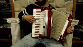 3779  Red Gold Scandalli Piano Accordion LM 41 120 799 [upl. by Tehc]