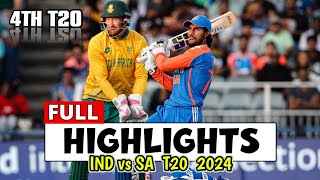 India vs South Africa 4th T20 Highlights 2024  ind vs sa t20  IND vs SA 4th T20 Highlights 2024 [upl. by Tadashi]