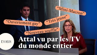 Gabriel Attal Premier ministre présenté par les télévisions du monde entier [upl. by Yvon]