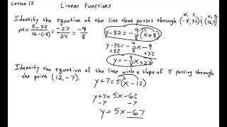 College Algebra  Linear Functions Examples  Given Slope andor Points [upl. by Yerocal]