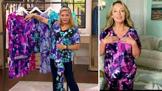 Carole Hochman DolmanSleeve Top and Cropped Pant Pajama Set on QVC [upl. by Oinotnas39]