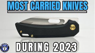 Top 15 Most Carried EDC Knives of 2023 [upl. by Akimihs]