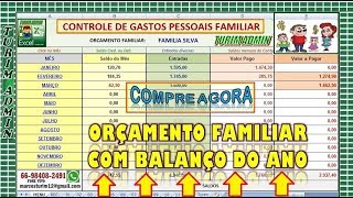 PLANILHA GASTOS PESSOAIS FAMILIAR SIMPLES CONTAS A PAGAR E BAIXA COM BALANÃ‡O MÃŠS A MÃŠS R 5000 [upl. by Lalittah936]