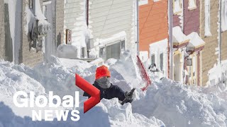 Powerful storms hit eastern and Atlantic Canada US [upl. by Esinart903]