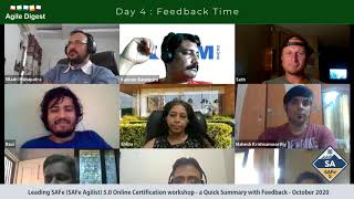 Summary amp Feedback  SA  50 Online Certification workshop  October 2020 [upl. by Petuu]