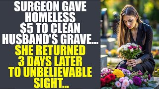 Doctor Offers Homeless Woman 5 to Tidy Husbands Grave Returns to Astonishing Scene Three Days L [upl. by Onaireves]