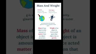 Mass Vs weight learning Short youtubeshorts physicswallah [upl. by Tavis]