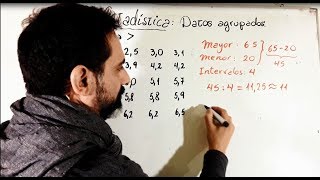 APRENDE ESTADÍSTICA DESDE CERO Datos agrupados tabla de frecuencias Vídeo 135 [upl. by Pevzner704]