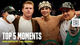 Top 5 Moments From Ryan Garcia vs Luke Campbell Fight Night [upl. by Mahan915]