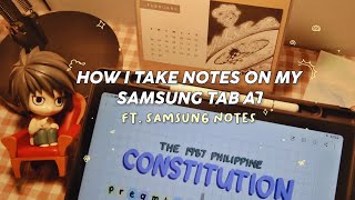 digital note taking on samsung tab a7 🌺 [upl. by Kifar158]