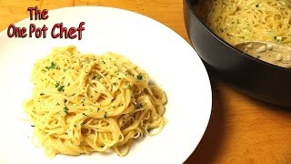 One Pot Creamy Garlic Angel Hair Pasta  One Pot Chef [upl. by Clim]