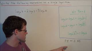 Simplifying Logarithmic Expressions using Log Properties [upl. by Ennairej]