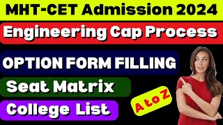 ✅ MHTCET 2024 OPTION FORM FILLING CAP ROUND 1  HOW TO FILL OPTION FORM ENGINEERING ADMISSION 2024 [upl. by Ronacin]