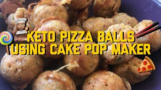 KETO PIZZA BALLS using Saachi Cake Pop Maker 😋 [upl. by Eneleahcim]