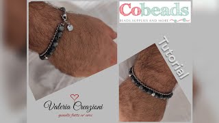 tutorial 38  Bracciale da uomo  in collaborazione con Cobeads [upl. by Heidie]