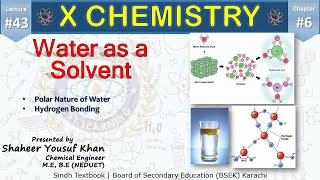 43 Water as a Solvent  Ch 6 Water  10 new chemistry book  Sindh Board  ykSir [upl. by Otrebogir]