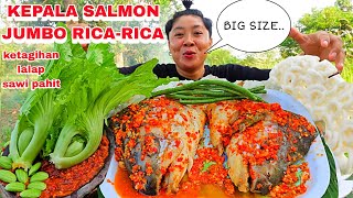 KAPALA SALMON JUMBO DI RICA  RICA KETAGIHAN LALAPAN SAWI PAHIT [upl. by Avrit614]