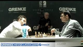 Magnus Carlsen amp Vishy Anand Lip Reading at the GRENKE Chess Classic [upl. by Elleined]