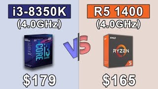 Ryzen 5 1400 OC vs i3 8350K  40GHz CPU Battle [upl. by Arly]