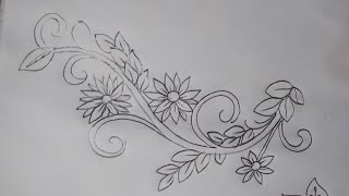 Flower drawing design  easy flower drawing [upl. by Ahsoyem250]