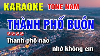 Karaoke Thành Phố Buồn Tone Nam Nhạc Sống Hay Nhất  Hoàng Luân [upl. by Muscolo]