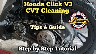 Honda Click V3 CVT Cleaning Step by Step Tutorial with Tips amp Guide [upl. by Langer]