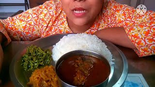 Macher Jhol Lau Ghonto Lauer Khosha Bhaja wRice  Anamika ASMR  Mukbang  Eating show [upl. by Blondelle126]