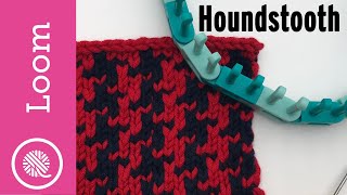 How to Loom Knit Houndstooth Stitch Fair Isle [upl. by Nylac]