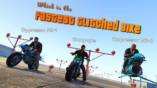 GTA V Online Which glitched bike is fastest  Oppressors or Gargoyle [upl. by Quirita386]