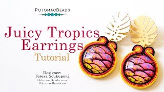 Juicy Tropics Intro to Soutache Earrings  DIY Jewelry Making Tutorial by PotomacBeads [upl. by Noiro]