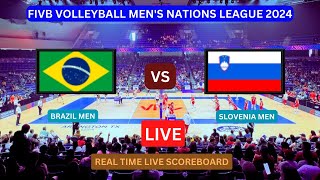 Brazil Vs Slovenia LIVE Score UPDATE Today Match FIVB Volleyball Mens Nations League Jun 07 2024 [upl. by Llen247]