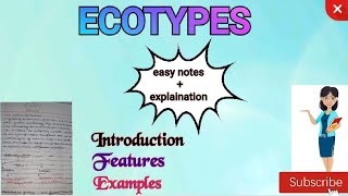 Ecades and Ecotypes Part2  Easy Notes on Ecades and Ecotypes mscbotany [upl. by Pagas285]