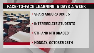 Some Spartanburg District 5 students to return to 5 day inperson schedule [upl. by Nauqram]