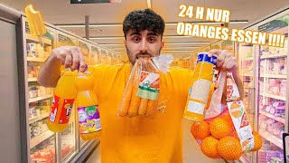 24 STUNDEN nur ORANGENES ESSEN [upl. by Airdnassac428]