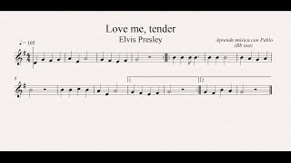 LOVE ME TENDER Bb inst clarinete trompeta saxo sopranotenor partitura con playback [upl. by Saddler]