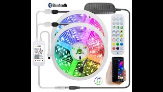 Taśma smart LED 5050 RGB 25m12V z kotrolerem muzyki bluetooth timer [upl. by Anitnoc742]