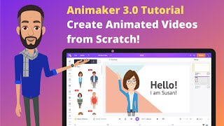 Animaker Tutorial 30  How to create animated videos from scratch [upl. by Garwin]