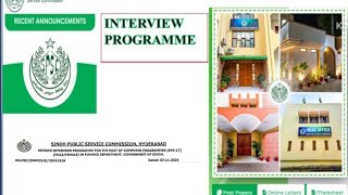 Revised Interview Programme II Computer Programmer BPS17 II Finance Department II Govt Sindhspsc [upl. by Neelyad]