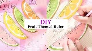 DIY Fruit Ruler 🍉 DIY School Supplies  Paper school supplies  DIY ruler  paper craft ideas [upl. by Naugan]