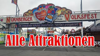 Nürnberger Frühlingsfest 2024  Alle Attraktionen Rundfahrt FULL HD [upl. by Ylnevaeh]