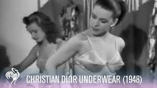 Modeling Christian Dior Underwear 1948  Vintage Fashions [upl. by Holly-Anne]