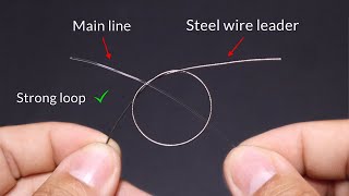 How To Tie Non Slip Strong Leader Wire  Connecting Wire Leader to Mono or Fluorocarbon [upl. by Eerdua]