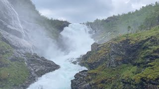 A visit of the Kjosfossen Waterfall  Flåm line railway  Norway in a Nutshell  Trip to Bergen 2022 [upl. by Franciska]