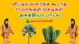 வீட்டில் வளர்க்க கூடாத 17 மரங்கள்செடிகள்  அகத்தியர் பாடல்  Veetil Valarka Kudatha Marangal [upl. by Ermin]