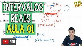 INTERVALOS REAIS  AULA 01 O QUE É UM INTERVALO  INTERVALO FECHADO E INTERVALO ABERTO [upl. by Ettenna]