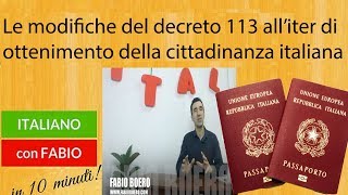 OTTENERE LA CITTADINANZA ITALIANA PRIMA E DOPO IL DECRETO SALVINI [upl. by Joslyn445]