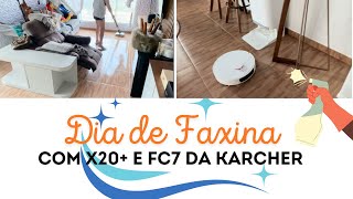 Faxina Completa Aspirador Robô Xiaomi X20 e FC7 da Karcher em Ação [upl. by Nylorak]